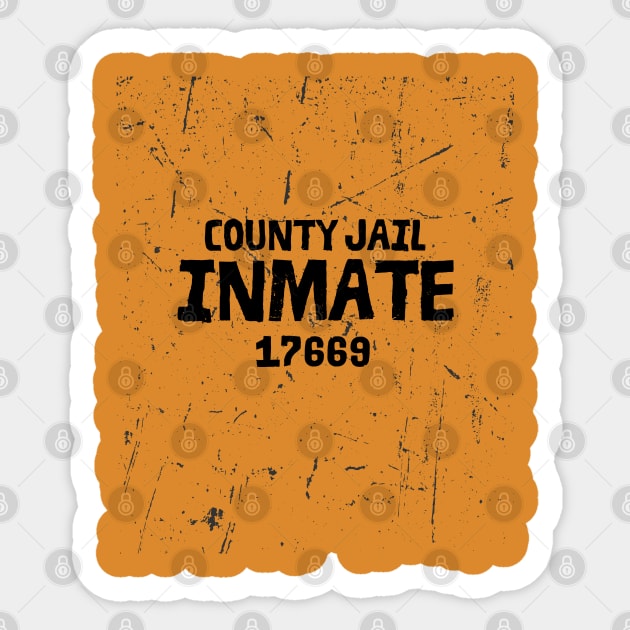 Halloween County Jail Inmate Costume Sticker by Myartstor 